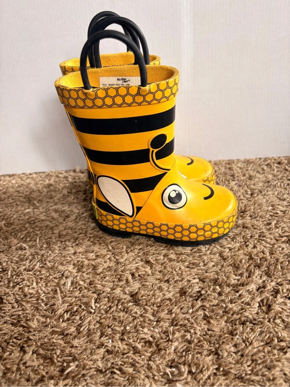 Western Chief Yellow Bee Stripe Kids Rain Boots